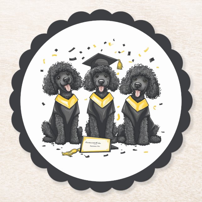 Posavasos De Papel Perros de canapé estándar de graduación (Anverso)