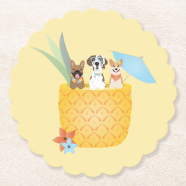 Posavasos De Papel Perros de piña colada