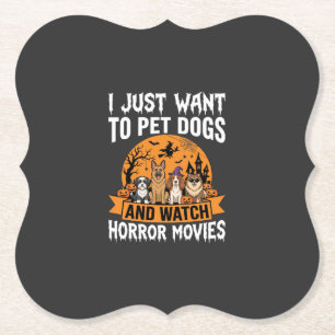 Posavasos De Papel Perros divertidos de Halloween Vectores de películ