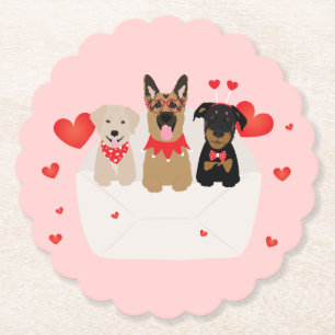 Posavasos De Papel Perros En El Amor De Los Sobre