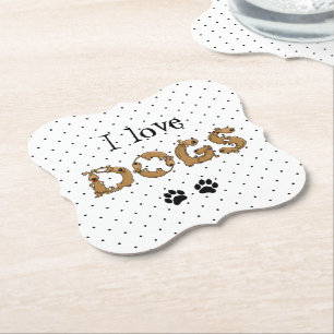 Posavasos De Papel PERROS espeleados en graciosas letras de perros ad