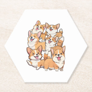 Posavasos De Papel Perros felices de Corgi