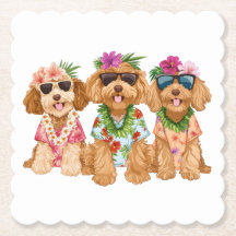 Perros Goldendoodle Hawaianos Lei de Flores