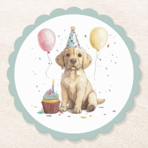 Posavasos De Papel Perros Labrador Retriever de cumpleaños