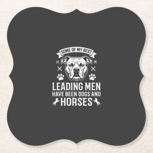 Posavasos De Papel Perros y caballos liderando hombres