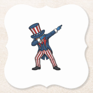Posavasos De Papel Personaje Patriótico Dabbing Diseño Vector Vintage