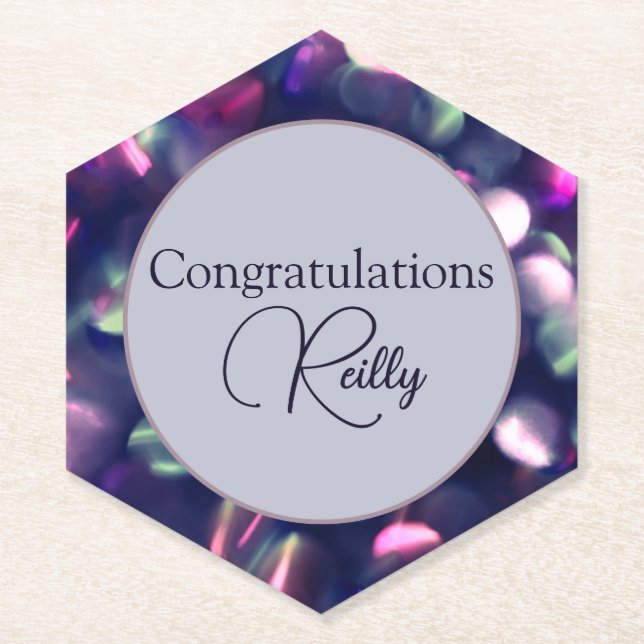 Posavasos de papel personalizable Berry Sparkle (Anverso)