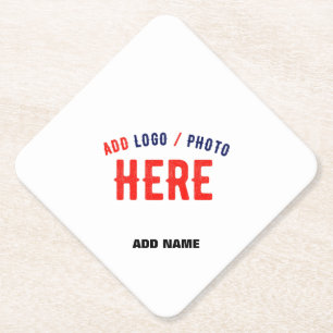 POSAVASOS DE PAPEL PERSONALIZABLE MODERNO ESTILO BLANCO VERIFICADO MA