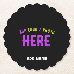 POSAVASOS DE PAPEL PERSONALIZABLE MODERNO ESTILO NEGRO VERIFICADO MAR