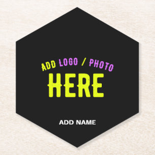 POSAVASOS DE PAPEL PERSONALIZABLE MODERNO ESTILO NEGRO VERIFICADO MAR