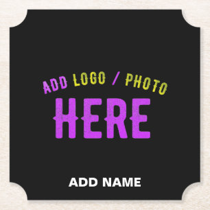 POSAVASOS DE PAPEL PERSONALIZABLE MODERNO ESTILO NEGRO VERIFICADO MAR