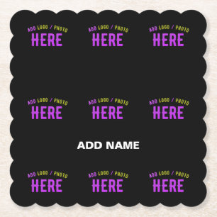 POSAVASOS DE PAPEL PERSONALIZABLE MODERNO ESTILO NEGRO VERIFICADO MAR