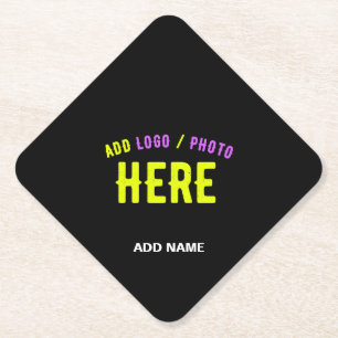 POSAVASOS DE PAPEL PERSONALIZABLE MODERNO ESTILO NEGRO VERIFICADO MAR