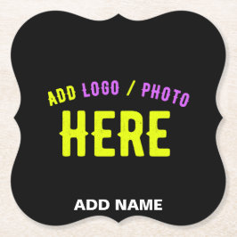 POSAVASOS DE PAPEL PERSONALIZABLE MODERNO ESTILO NEGRO VERIFICADO MAR