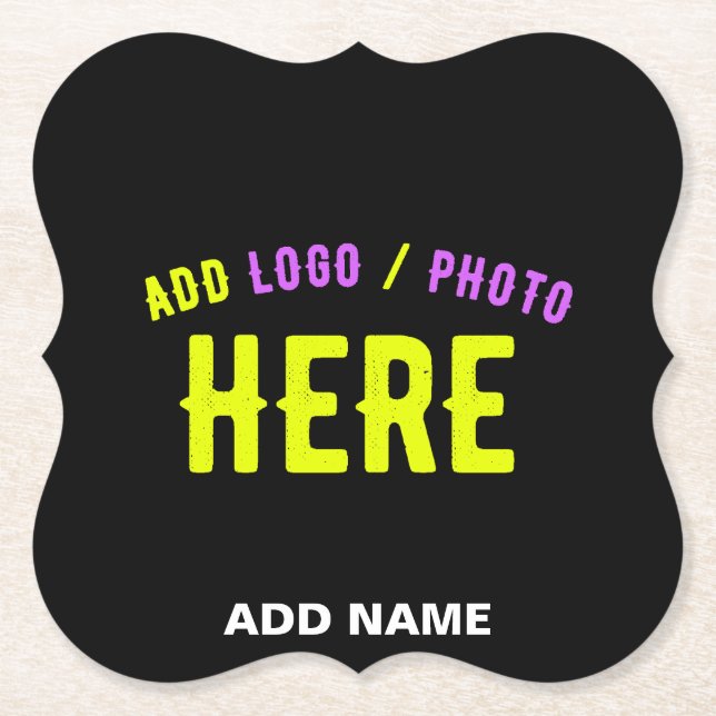 POSAVASOS DE PAPEL PERSONALIZABLE MODERNO ESTILO NEGRO VERIFICADO MAR (Anverso)