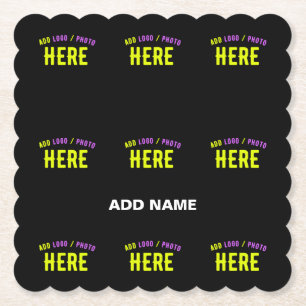 POSAVASOS DE PAPEL PERSONALIZABLE MODERNO ESTILO NEGRO VERIFICADO MAR
