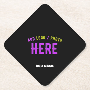 POSAVASOS DE PAPEL PERSONALIZABLE MODERNO ESTILO NEGRO VERIFICADO MAR