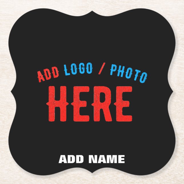 POSAVASOS DE PAPEL PERSONALIZABLE MODERNO ESTILO NEGRO VERIFICADO MAR (Anverso)