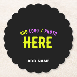 POSAVASOS DE PAPEL PERSONALIZABLE MODERNO ESTILO NEGRO VERIFICADO MAR