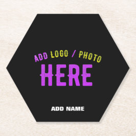 POSAVASOS DE PAPEL PERSONALIZABLE MODERNO ESTILO NEGRO VERIFICADO MAR