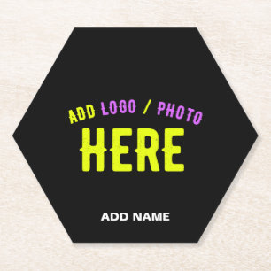 POSAVASOS DE PAPEL PERSONALIZABLE MODERNO ESTILO NEGRO VERIFICADO MAR