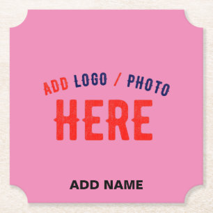 POSAVASOS DE PAPEL PERSONALIZABLE MODERNO ESTILO ROSA VERIFICADA MARC