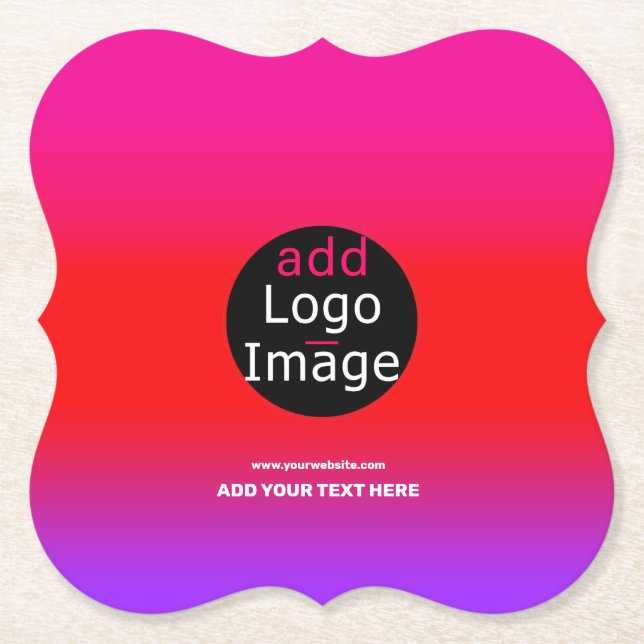 Posavasos De Papel Personalizable profesional de moda Magenta (Anverso)