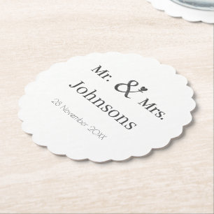 Posavasos De Papel Personalización de la tipografía y el nombre del b