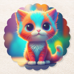 Posavasos De Papel Personalizado-686777 con asientos de gatito color 