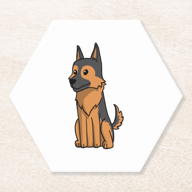 Posavasos De Papel Personalizado alemán de Shepherd Cute (Anverso)