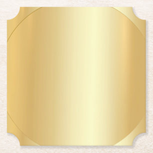 Posavasos De Papel Personalizado Blank elegante plantilla Faux Gold M