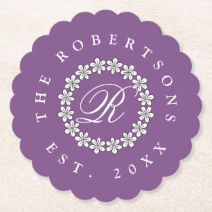 Posavasos De Papel Personalizado boda floral tiras de papel con borde