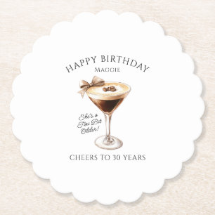 Posavasos De Papel Personalizado Coaster 30 cumpleaños Espresso Marti