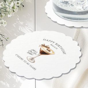 Posavasos De Papel Personalizado Coaster 80 cumpleaños Espresso Marti