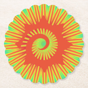Posavasos De Papel Personalizado Colorful Red Spiral Paper Coasters