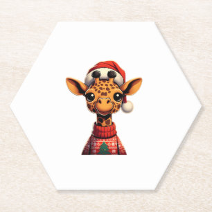 Posavasos De Papel Personalizado Cuidado Giraffe Con Navidades De San