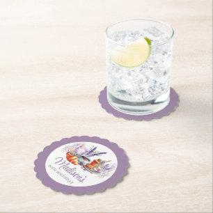 Posavasos De Papel Personalizado de Lavanda de Brunch de Cumpleaños d