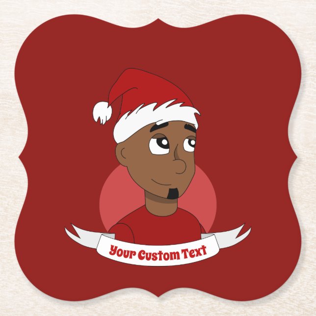 Posavasos De Papel Personalizado de Navidades sonrientes (Anverso)