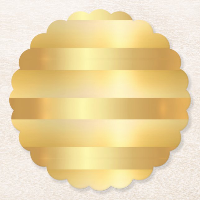 Posavasos De Papel Personalizado Faux Gold Blank Plantilla elegante m (Anverso)
