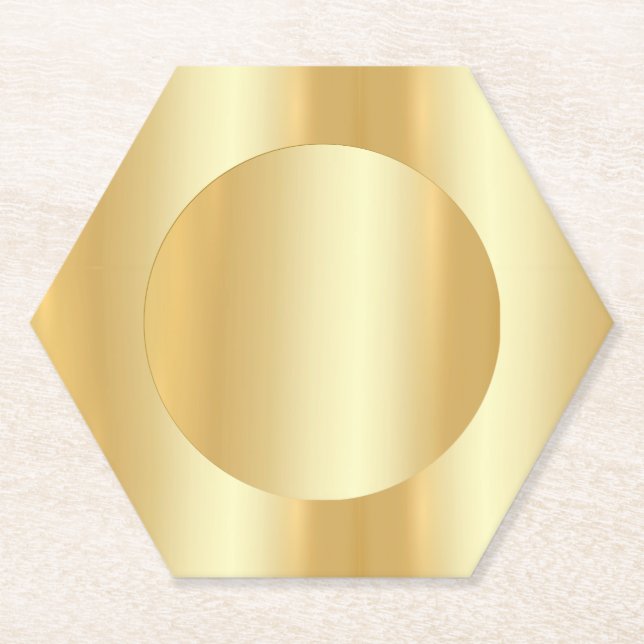 Posavasos De Papel Personalizado Faux Gold Elegant Blank Glamoroso (Anverso)