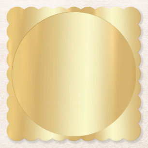 Posavasos De Papel Personalizado Faux Gold Glamorous Blank Elegant Te