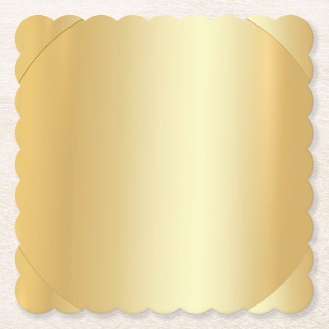Posavasos De Papel Personalizado Faux Gold Glamour Blank Moderno Eleg (Anverso)