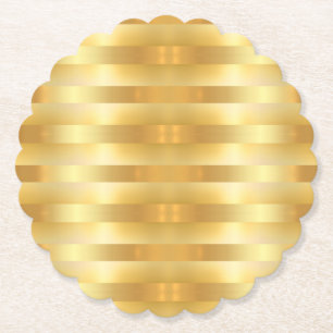 Posavasos De Papel Personalizado Faux Gold Modern Elegant Blank Templ