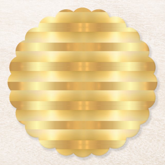 Posavasos De Papel Personalizado Faux Gold Modern Elegant Blank Templ (Anverso)