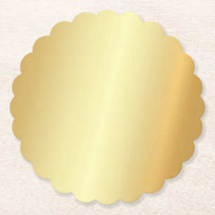 Posavasos De Papel Personalizado Gold Look Blank Elegante Plantilla M