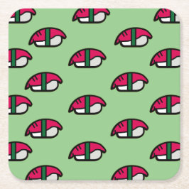 Posavasos De Papel Personalizado Kawaii Sushi, Arroz de Pescado y Alg