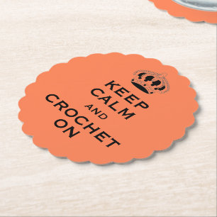 Posavasos De Papel Personalizado Mantener la calma (su palabra) Coral