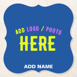 POSAVASOS DE PAPEL PERSONALIZADO MODERNO ELEGANTE COBALT VERIFICADO A