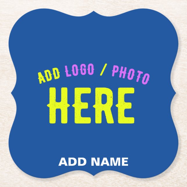 POSAVASOS DE PAPEL PERSONALIZADO MODERNO ELEGANTE COBALT VERIFICADO A (Anverso)