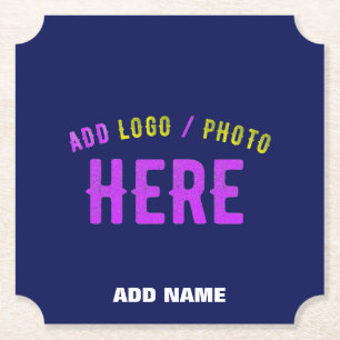 POSAVASOS DE PAPEL PERSONALIZADO MODERNO ELEGANTE NAVY AZUL VERIFICAD